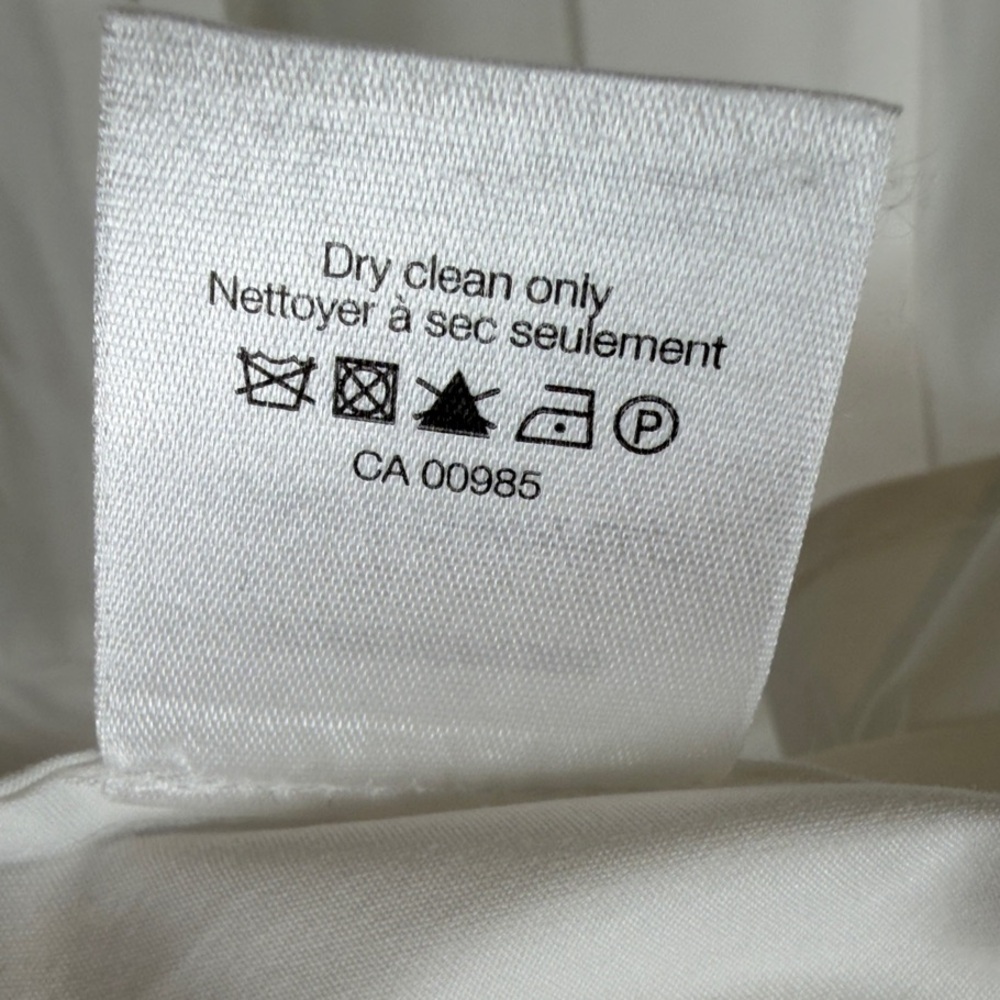 Veronica Beard Bell Ruched Button-Down Dress – Size 6 – White - Picture 10 of 12